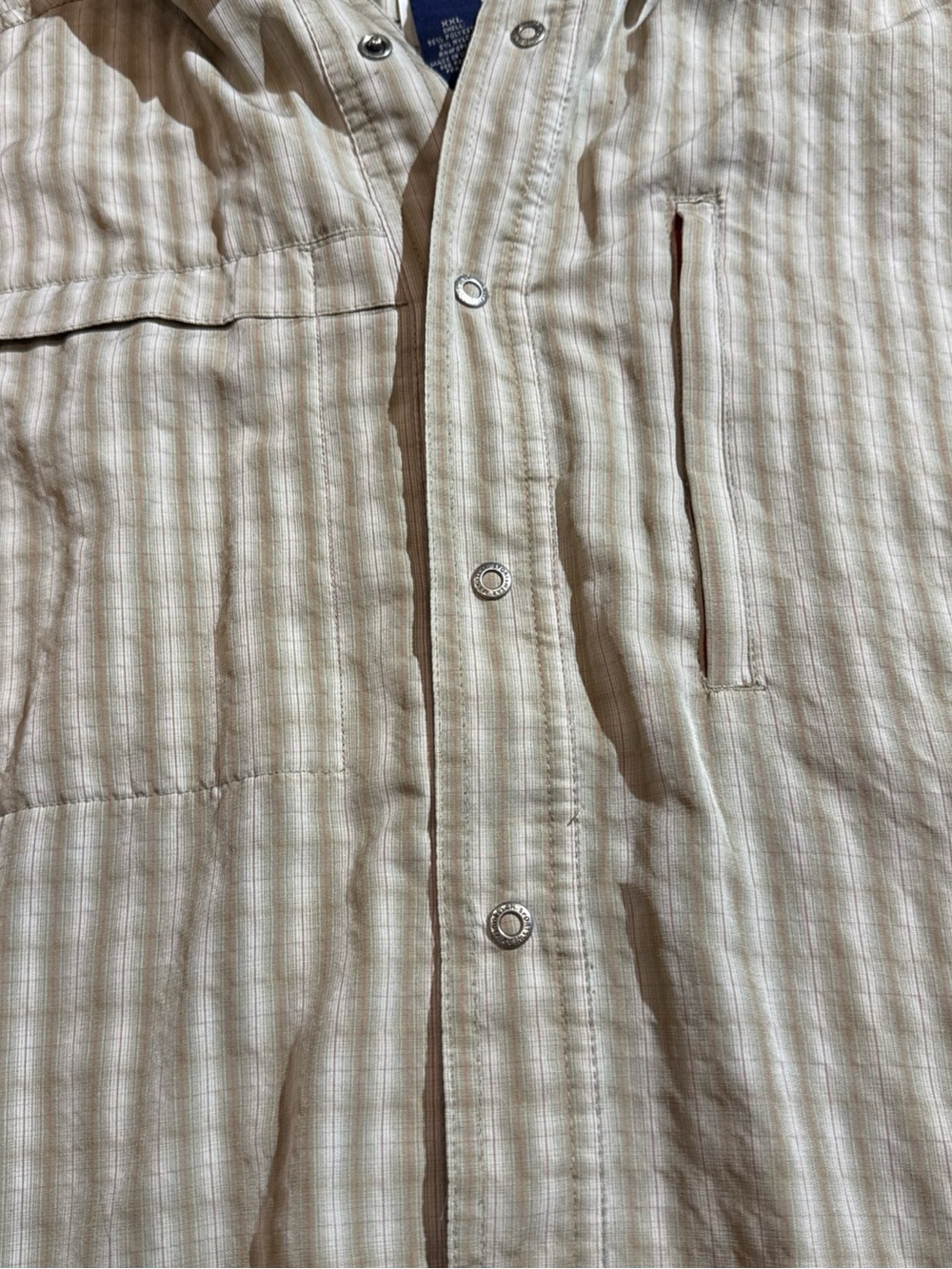 Magellan‎ Outdoors Beige Striped Long-Sleeve Button-Down Shirt - Picture 2 of 6